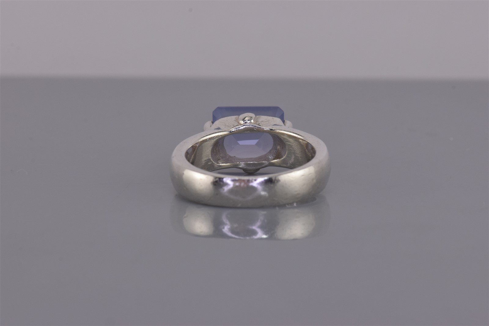 Paul Brackna Sterling Silver Purple Chalcedony Tension Set Band Ring 925 Sz: 7