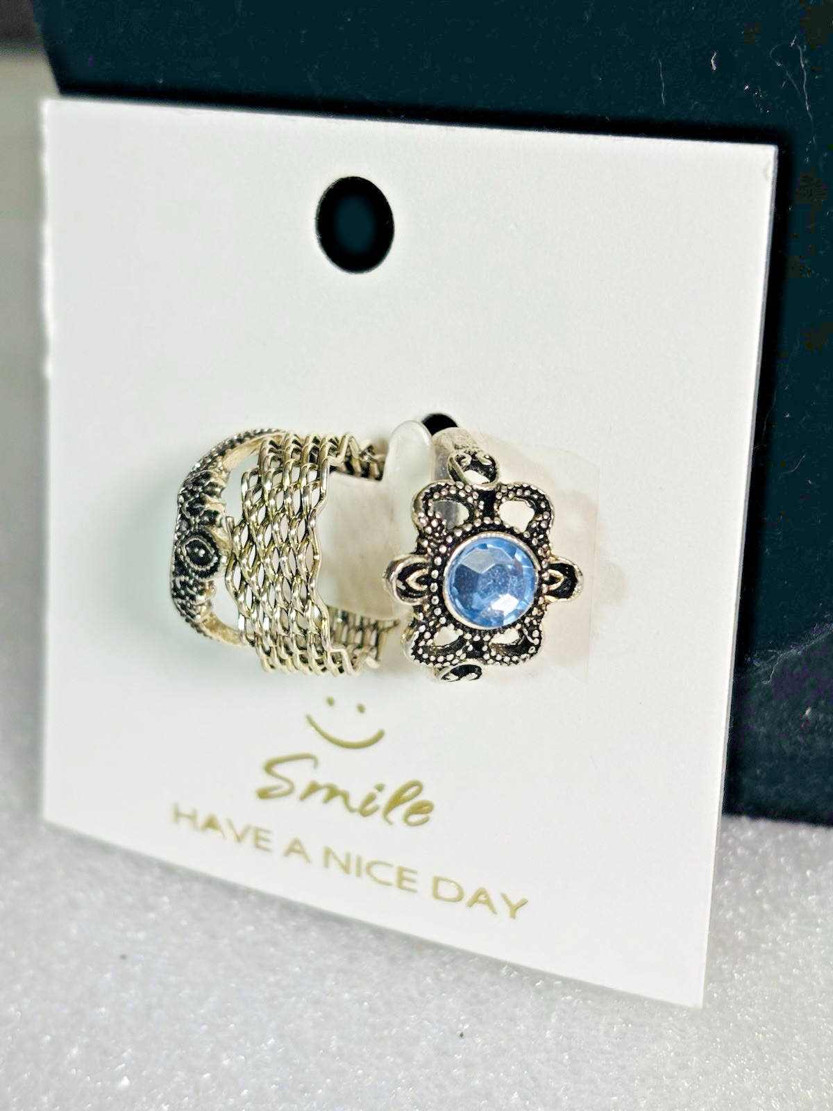 7pc Women Boho Silver Tone Ring Set Snake Elephants and Other Fashion Styles