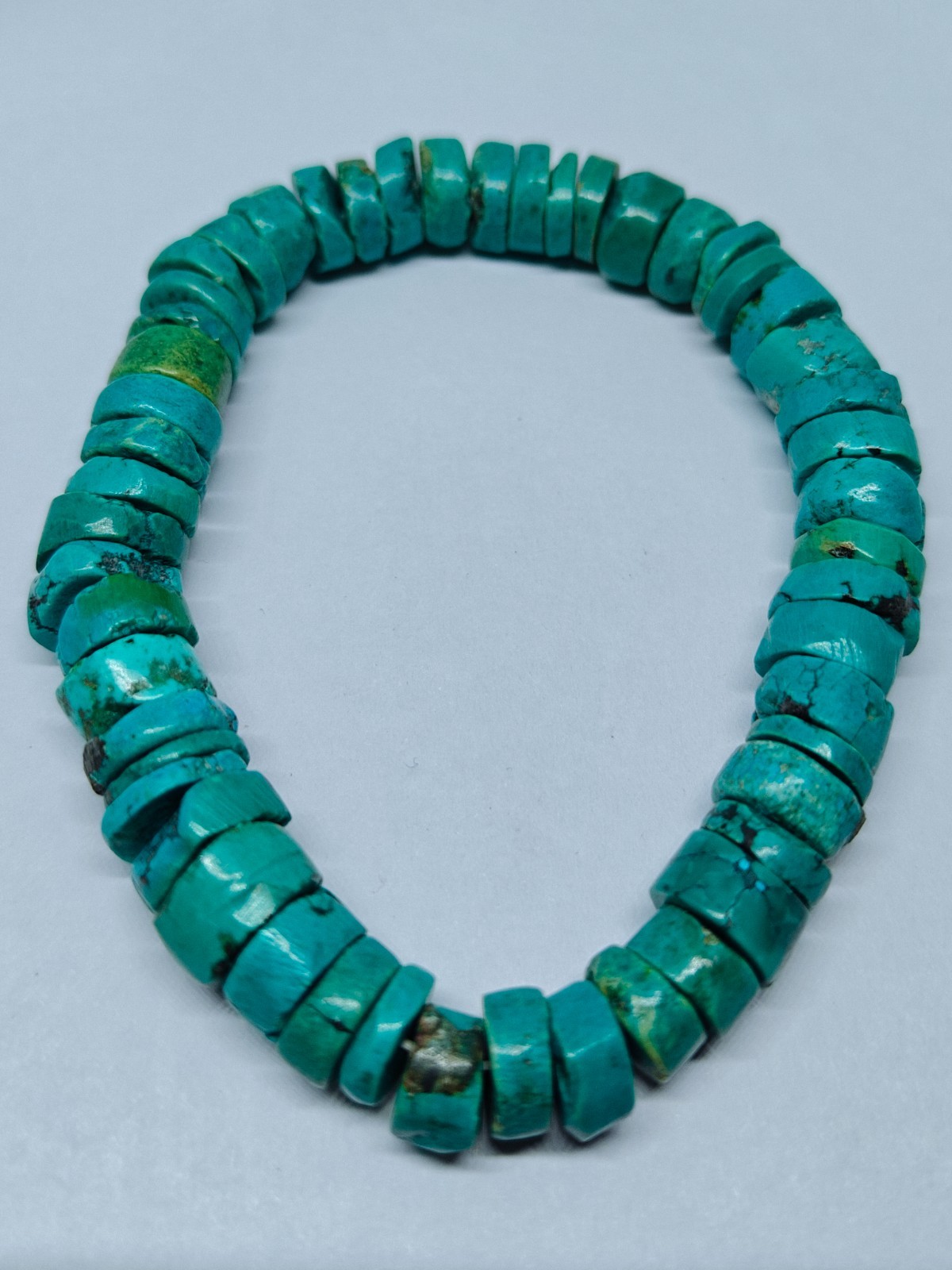 Tibetan Turquoise Bead 6 Inch Gemstone Stretchable Bracelet For Valentines Gift.