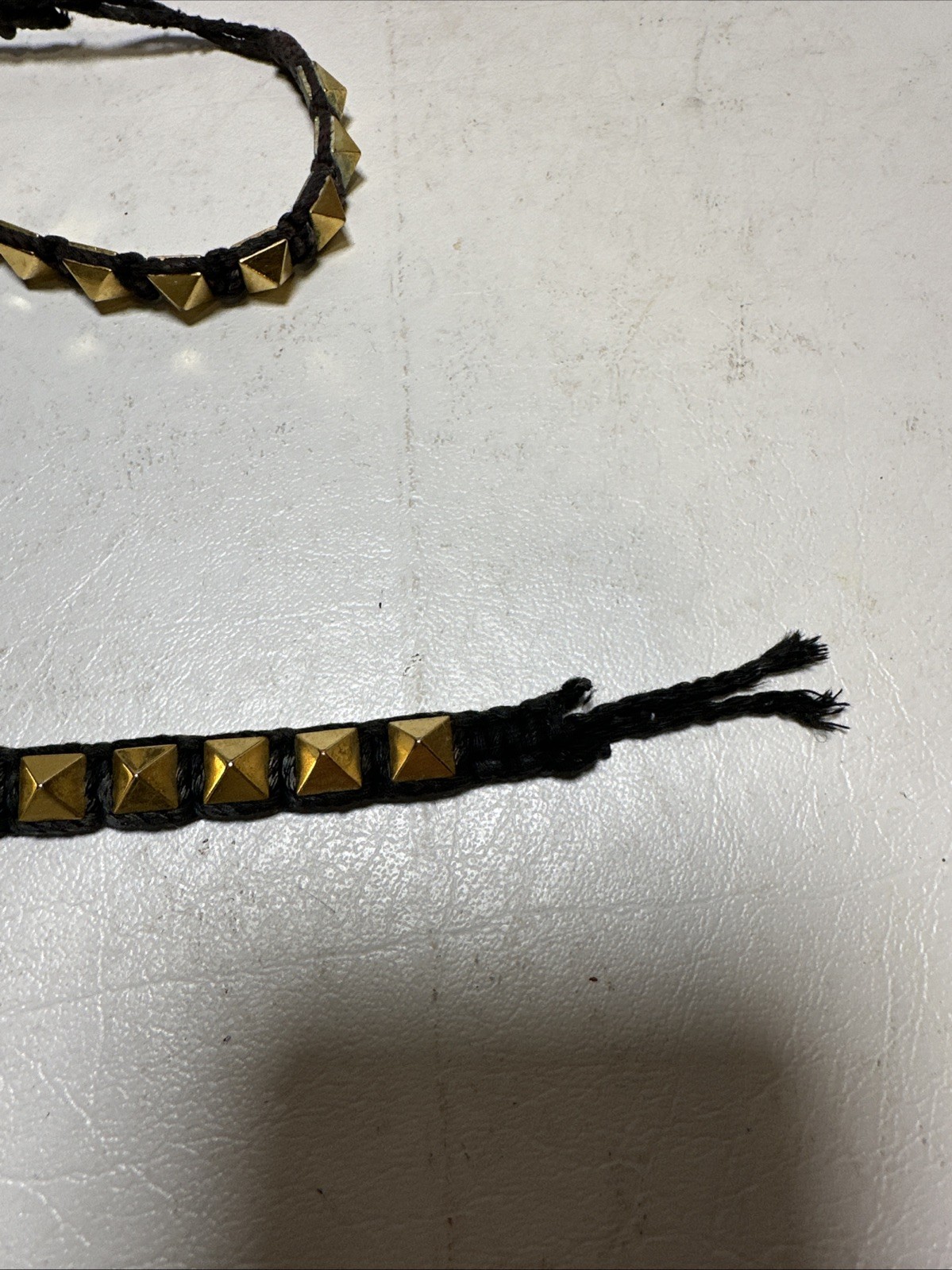 Valentino Garavani Two Braided Rockstud Bracelets Black &Gold