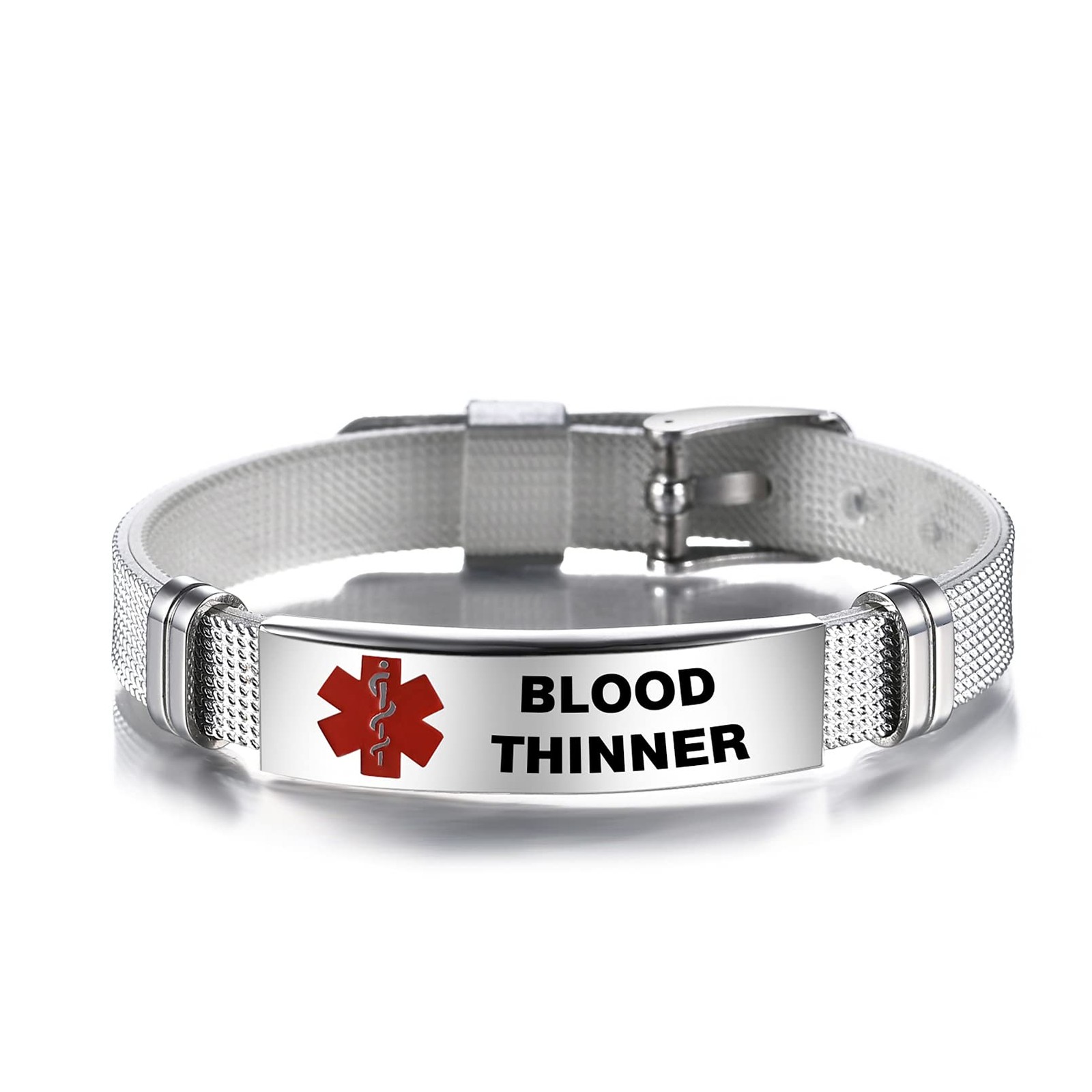 Red Medical Alert ID Emergency Bracelet for Women Men’s First Aid Seniors Health