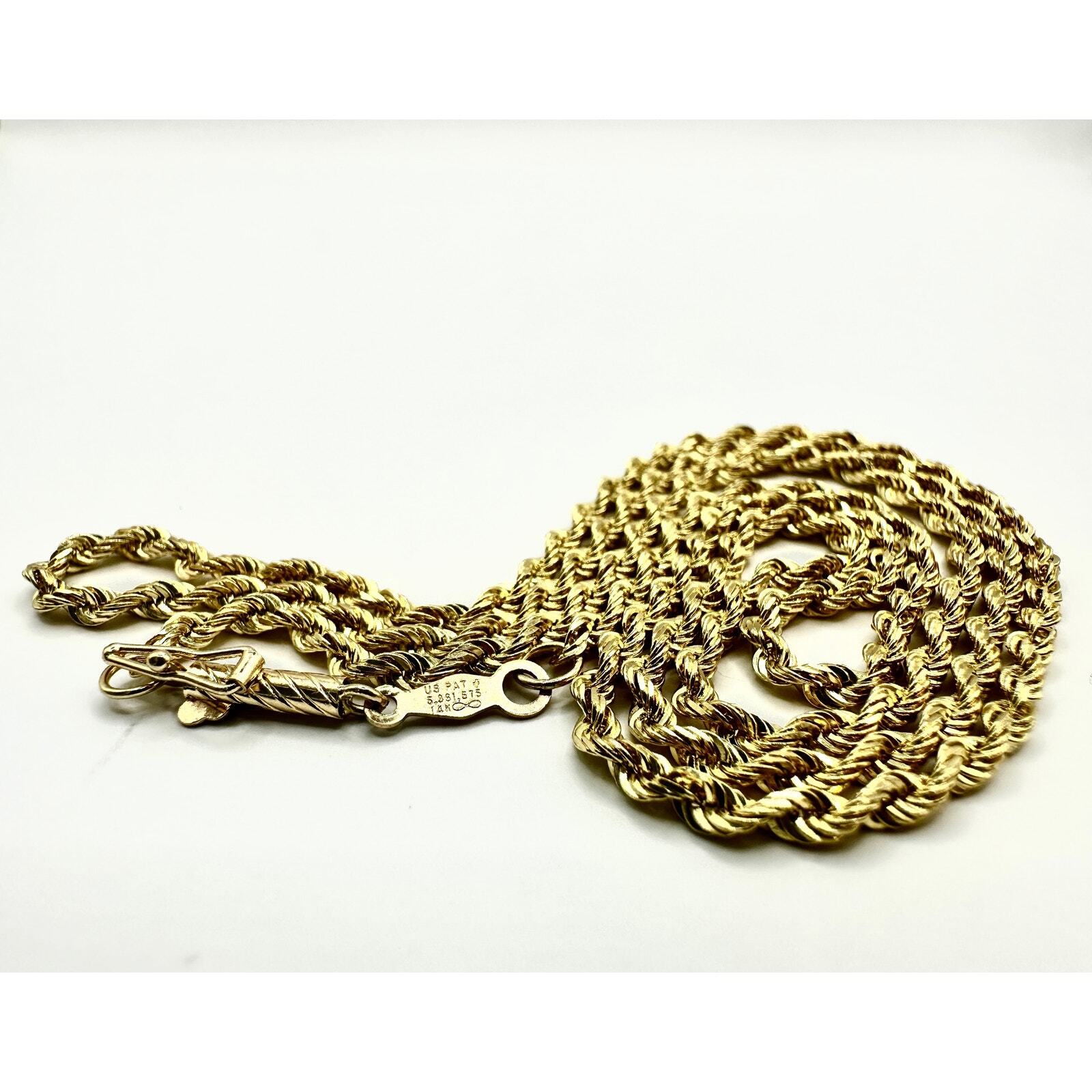 14K Yellow Gold Braided Chain Necklace – 22in, 9.1g