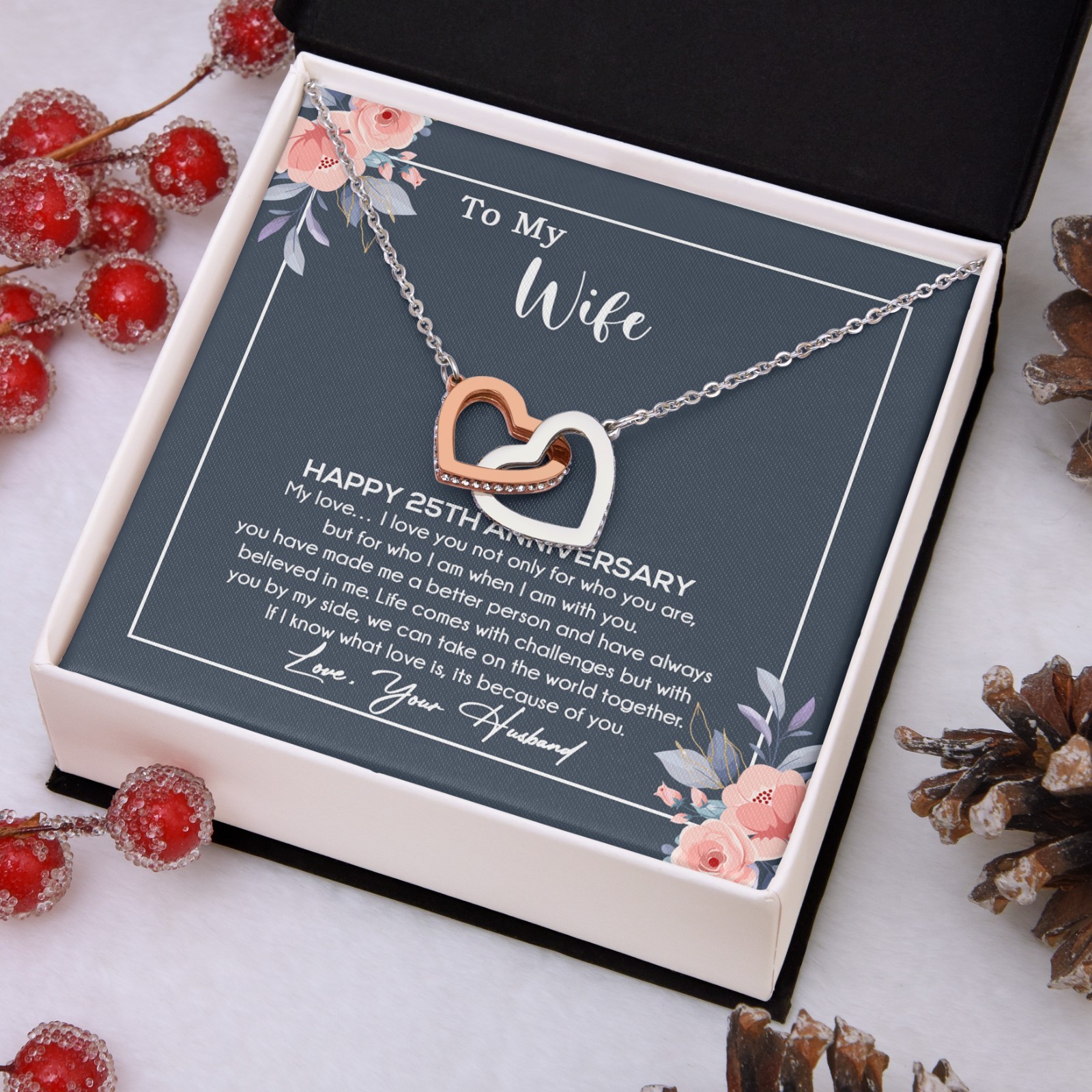 25th Anniversary Gift For Wife Necklace, 25 Year Anniversary, 25th Wedding Gift