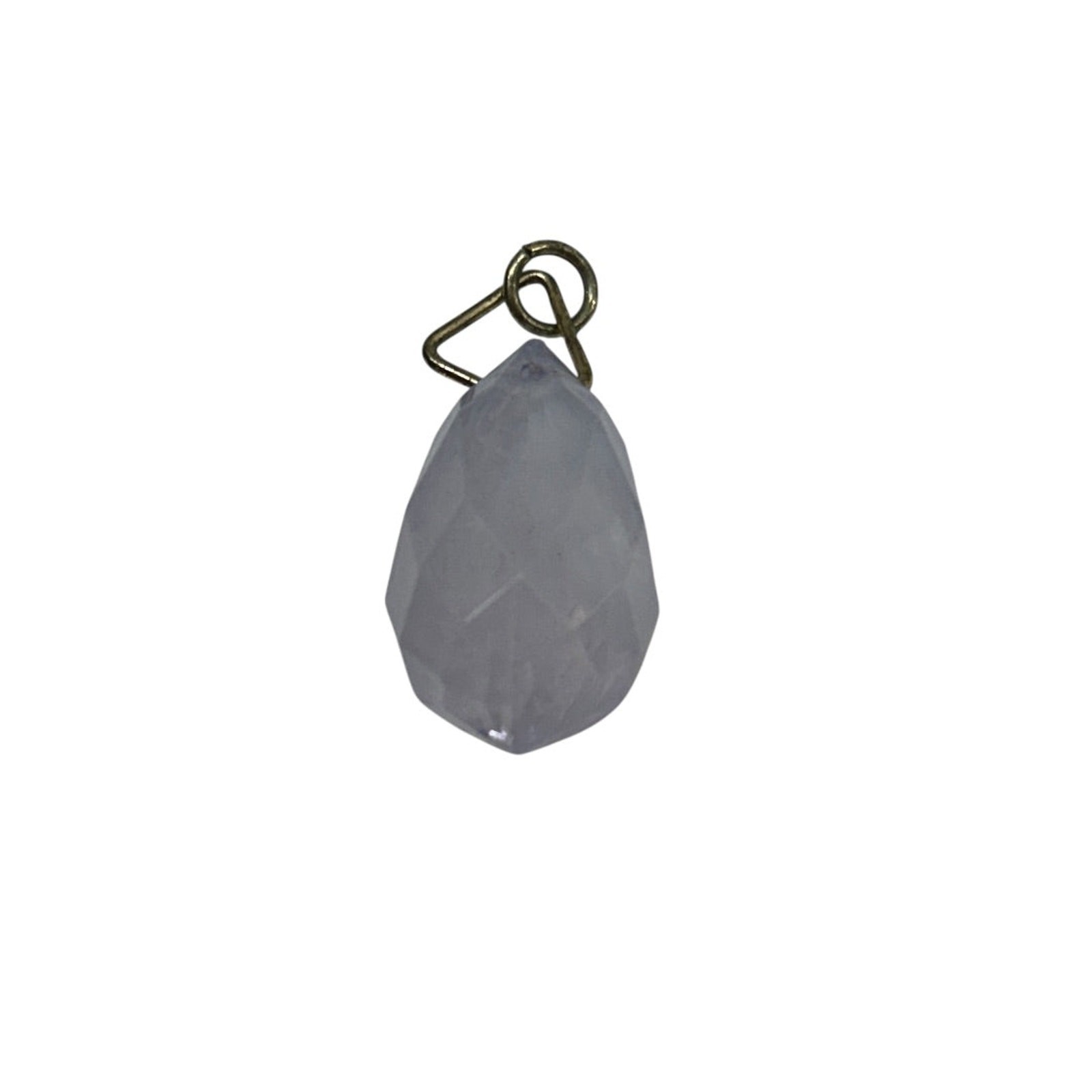 Acrylic Lavender Pendant Faceted Silvertone Jump Ring .75″