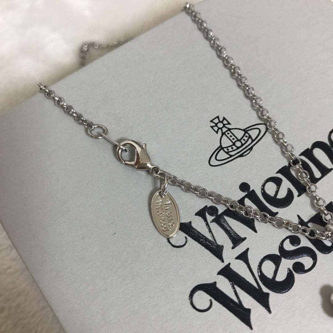 Vivienne Westwood Necklace Skull Stone Orb Silver 40cm IN BOX