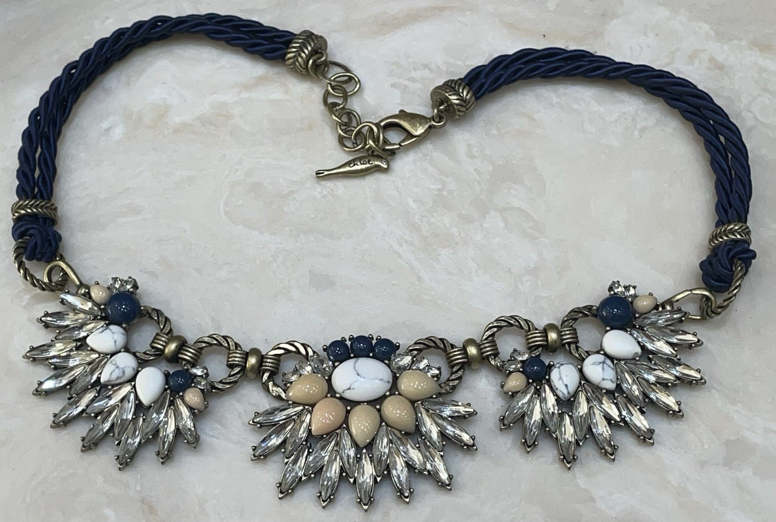 Chloe & Isabel Morningtide Collar Necklace Statement Chunky Choker Flower ~19.5”