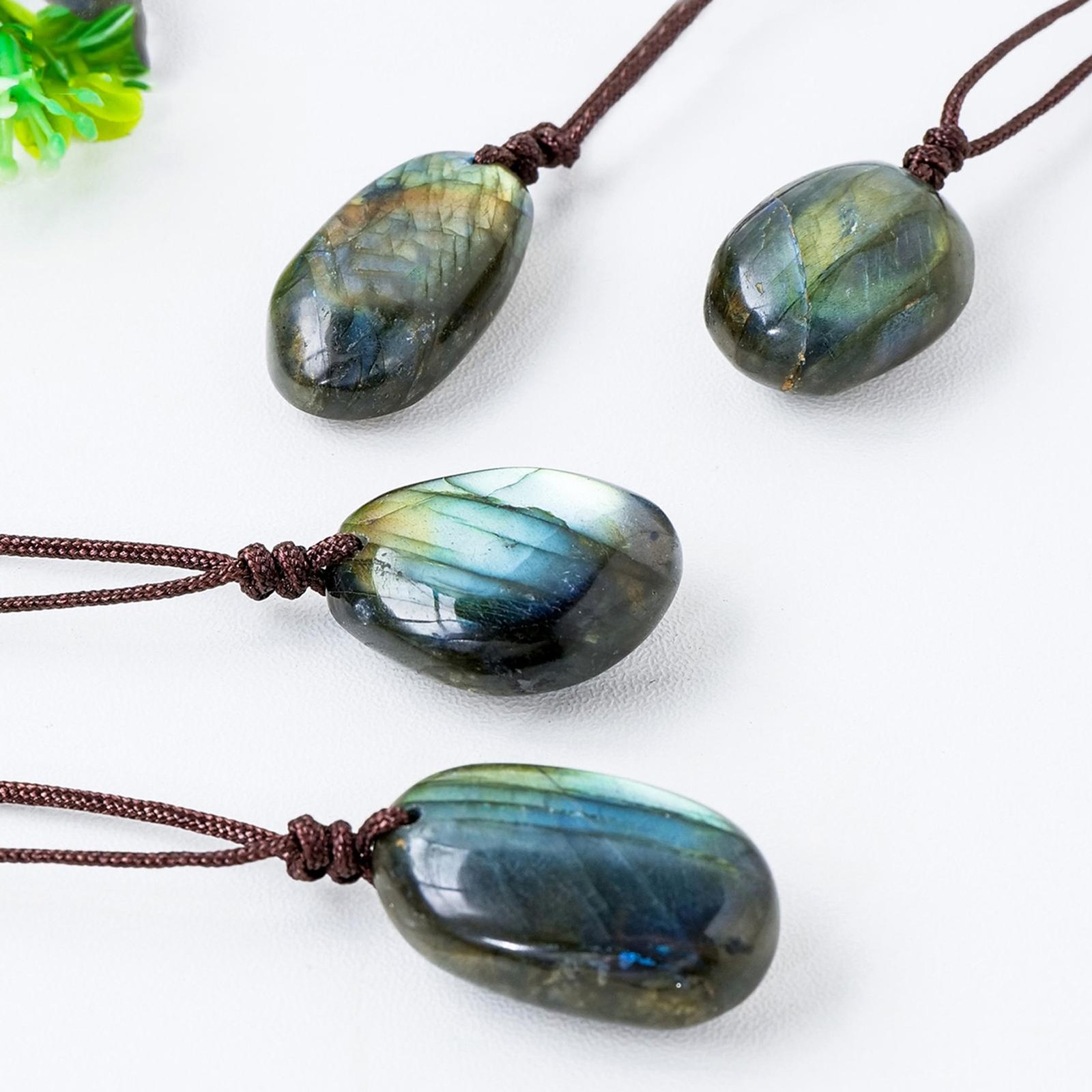 Natural Labradorite Pendant Crystal Necklace Healing Stone Necklace Charm