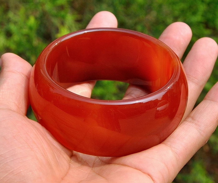62mm-63mm Carnelian / Red Agate Wide Bangle Chunky Bracelet