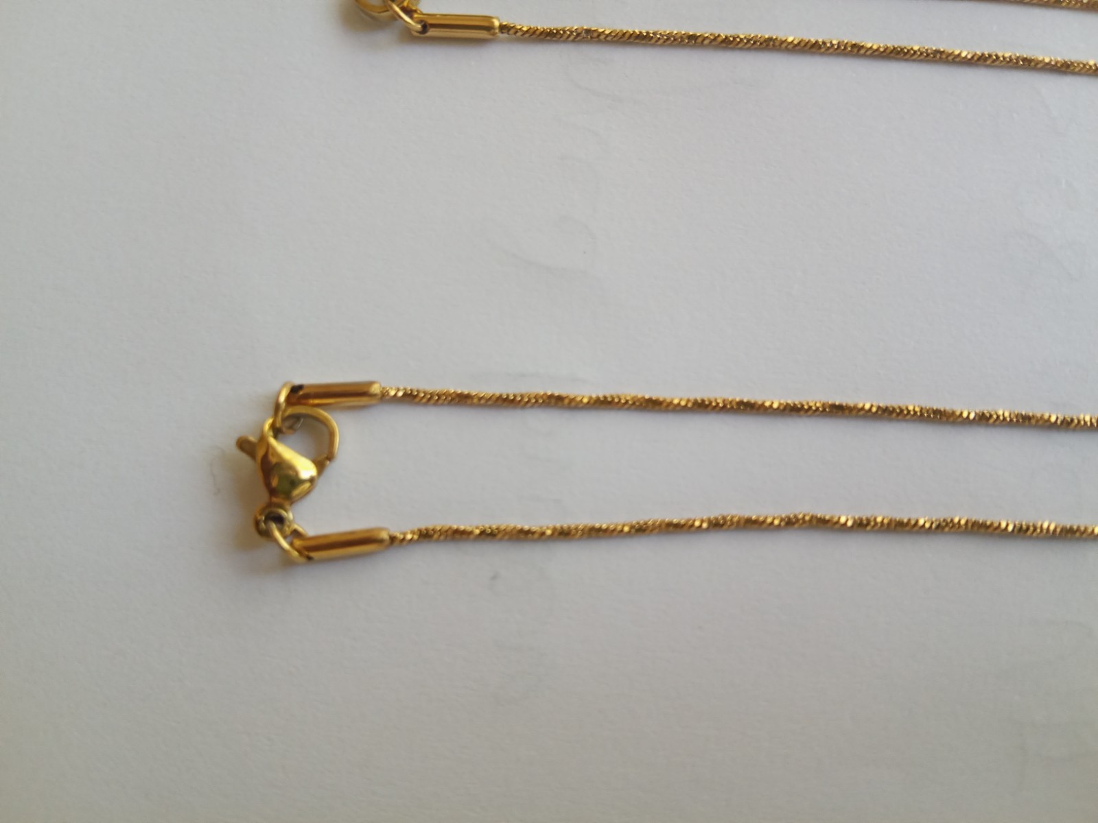 Stainless Steel Twist Rope Chain .9×45 cm Necklace Lobster Clasp Gold Tone