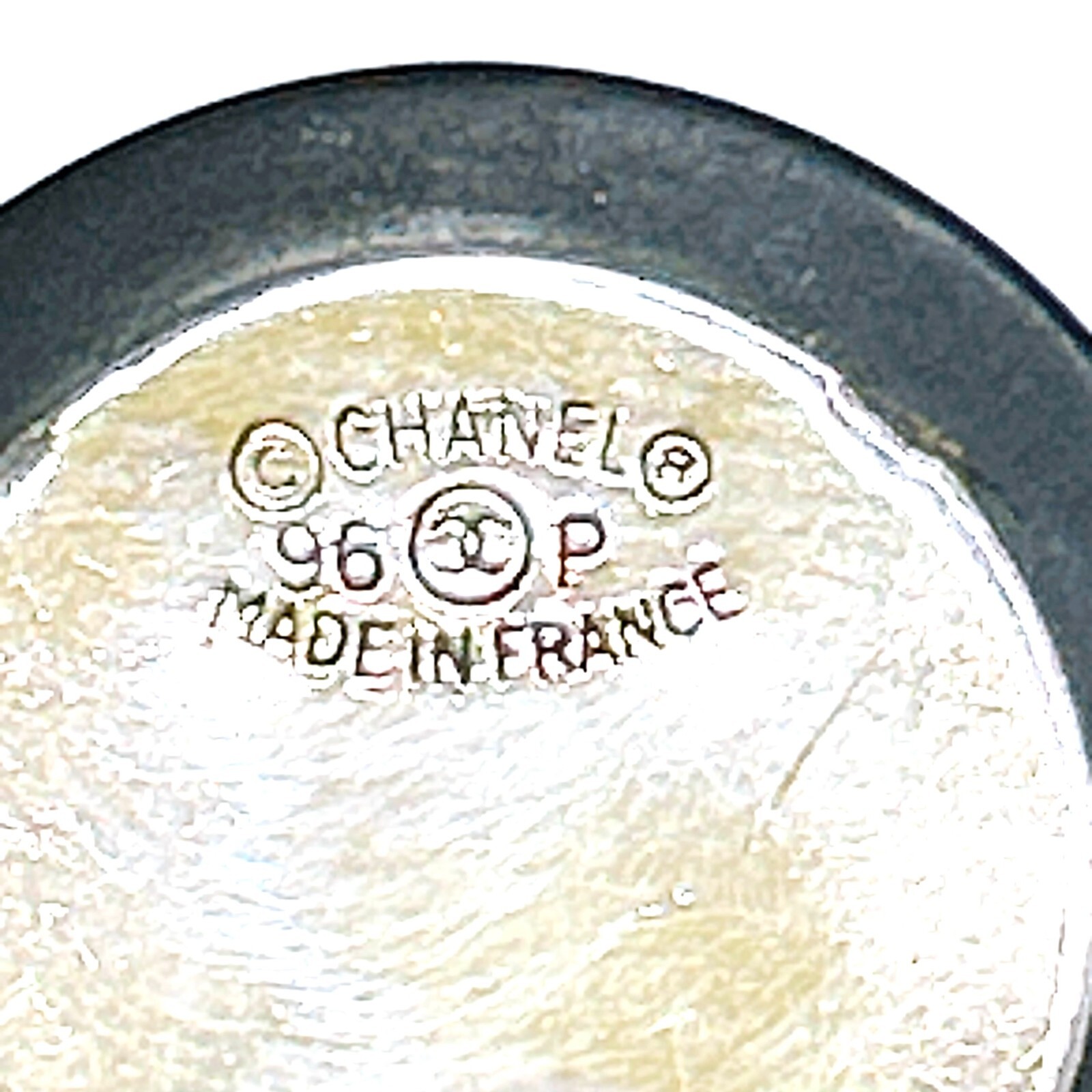 CHANEL Earrings Black CCLogo Rhinestone Round ClipOn Vintage Authentic 96P JAPAN