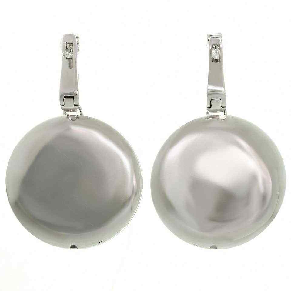 Sparking 3.10CT White Simulated Sapphire & Black Onyx Circle Drop Women Earrings