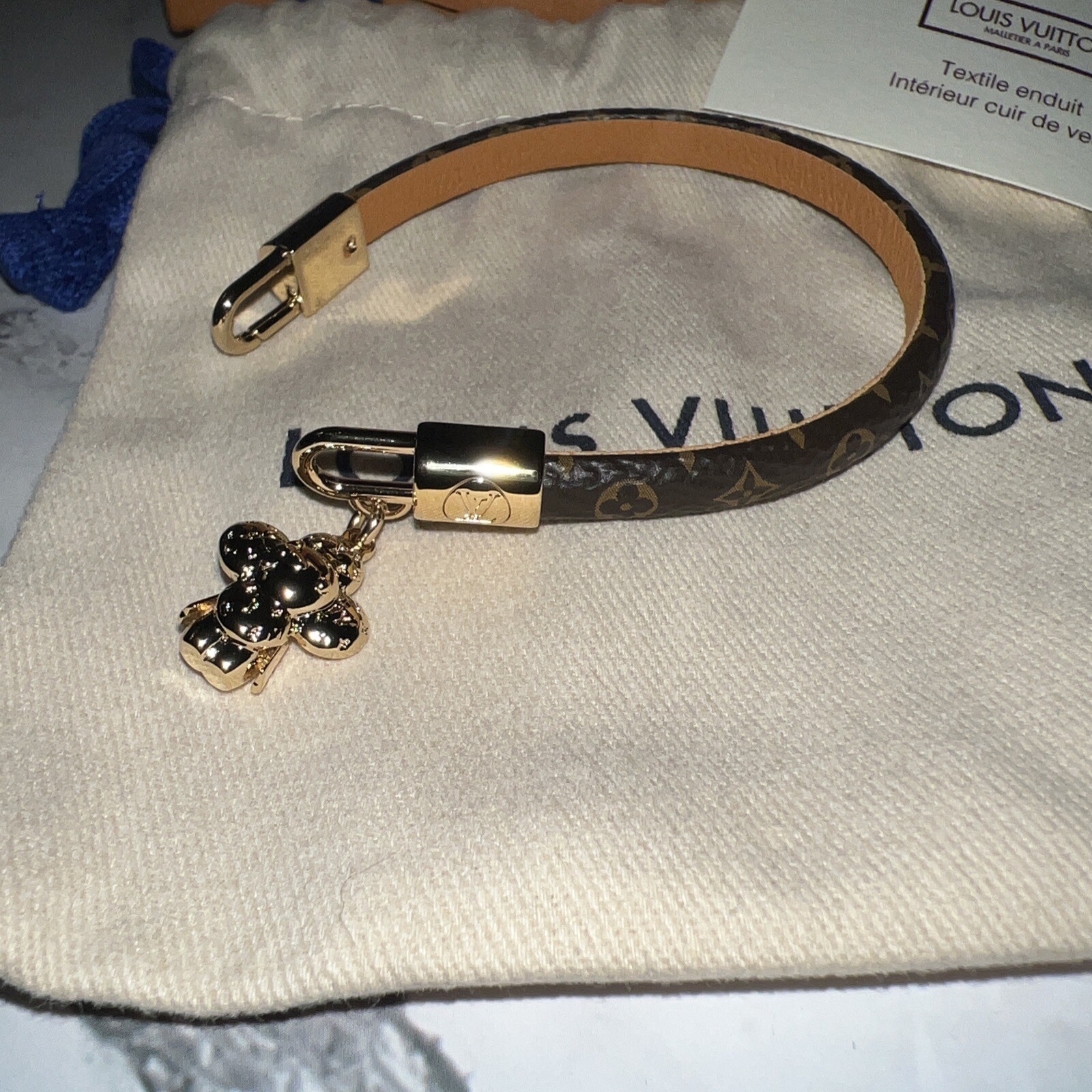 Bracelet Louis Vuitton Vivienne Monogram Charm Size1 17 New Box Receipt M6773F
