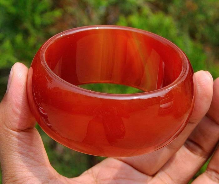 62mm-63mm Carnelian / Red Agate Wide Bangle Chunky Bracelet