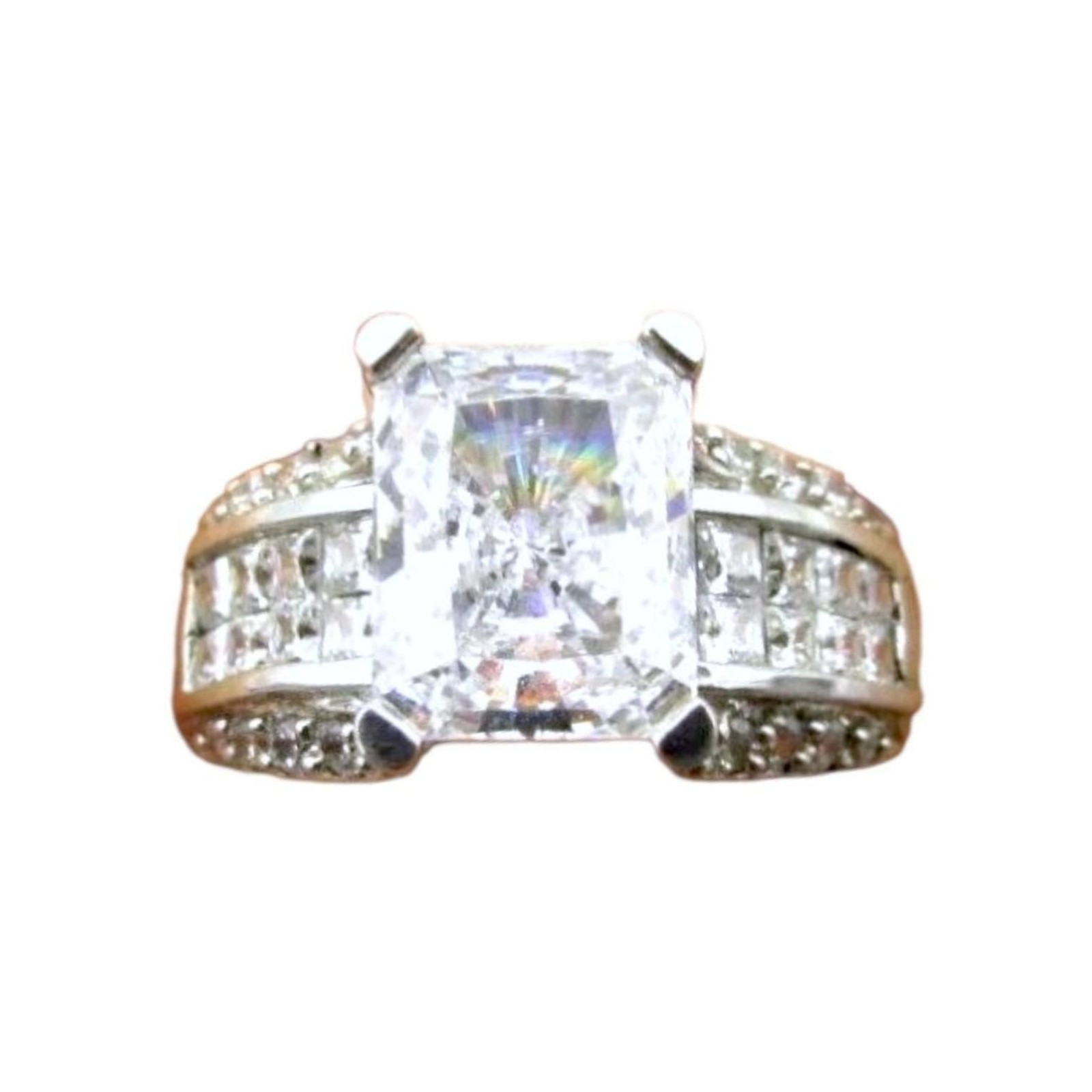 Victoria Wieck 925 Radiant Cut CZ Statement Ring Size 10