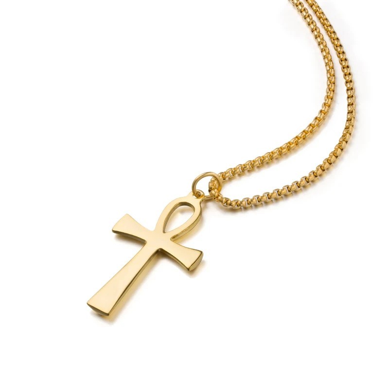 Ancient Egyptian Ankh Key of Life Necklace Stainless Steel Protection Amulet