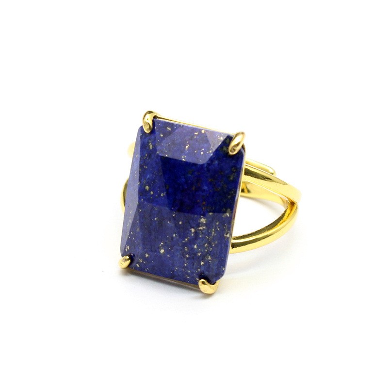 Rectangular Crystal Ring Fashion Healing Gemstone Ring for Women Jewelry Gifts