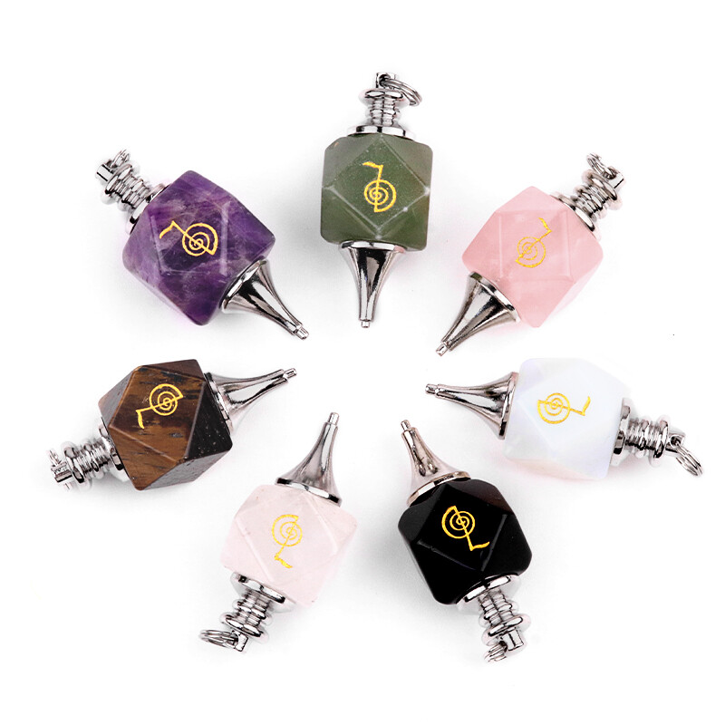 Crystal Pendulums for Dowsing Spiritual Pointed Stone Witchcraft Divination Tool