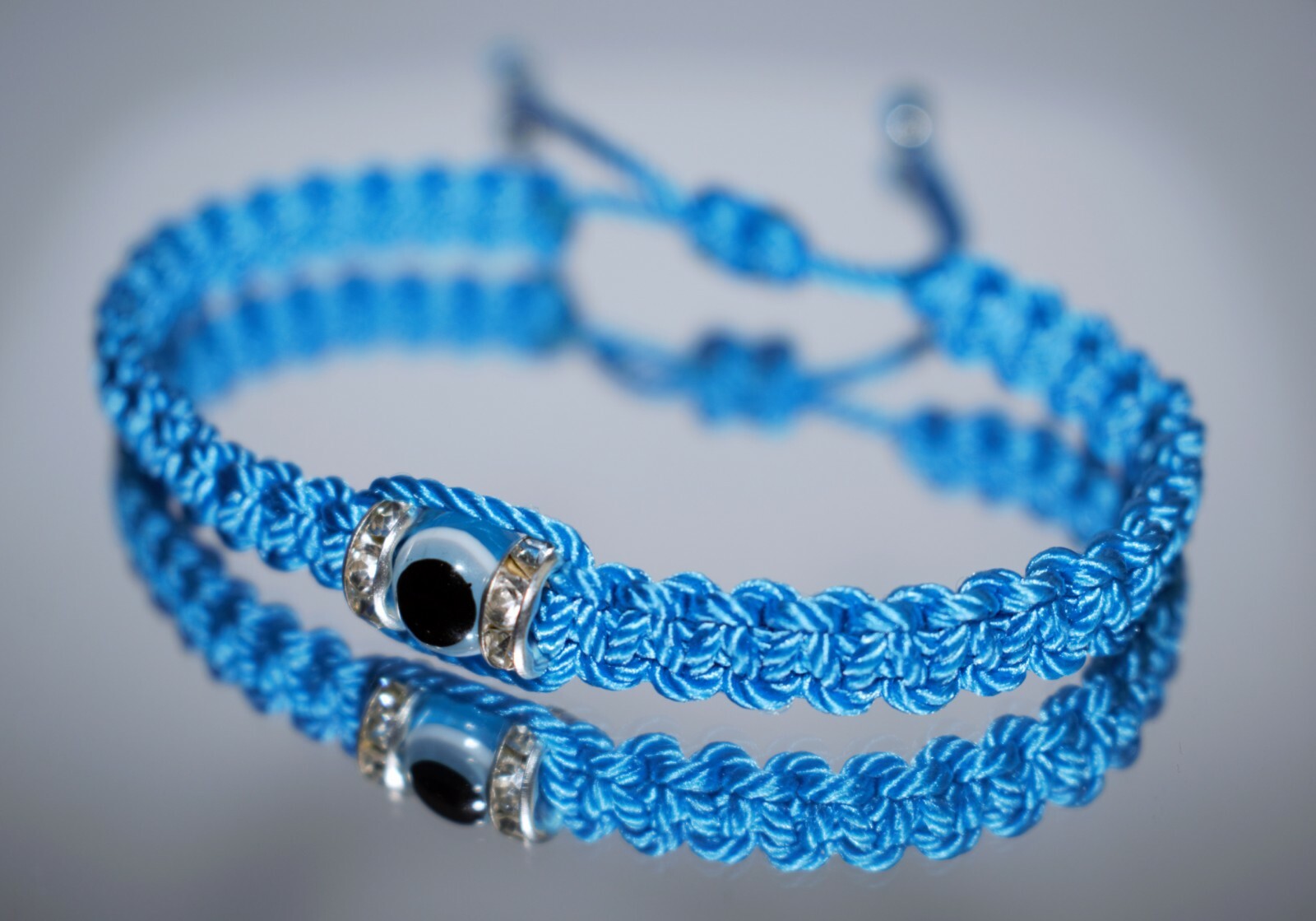 Evil Eye Amulet & Good Luck Braided Bracelet -Evil Eye Protection -blue string
