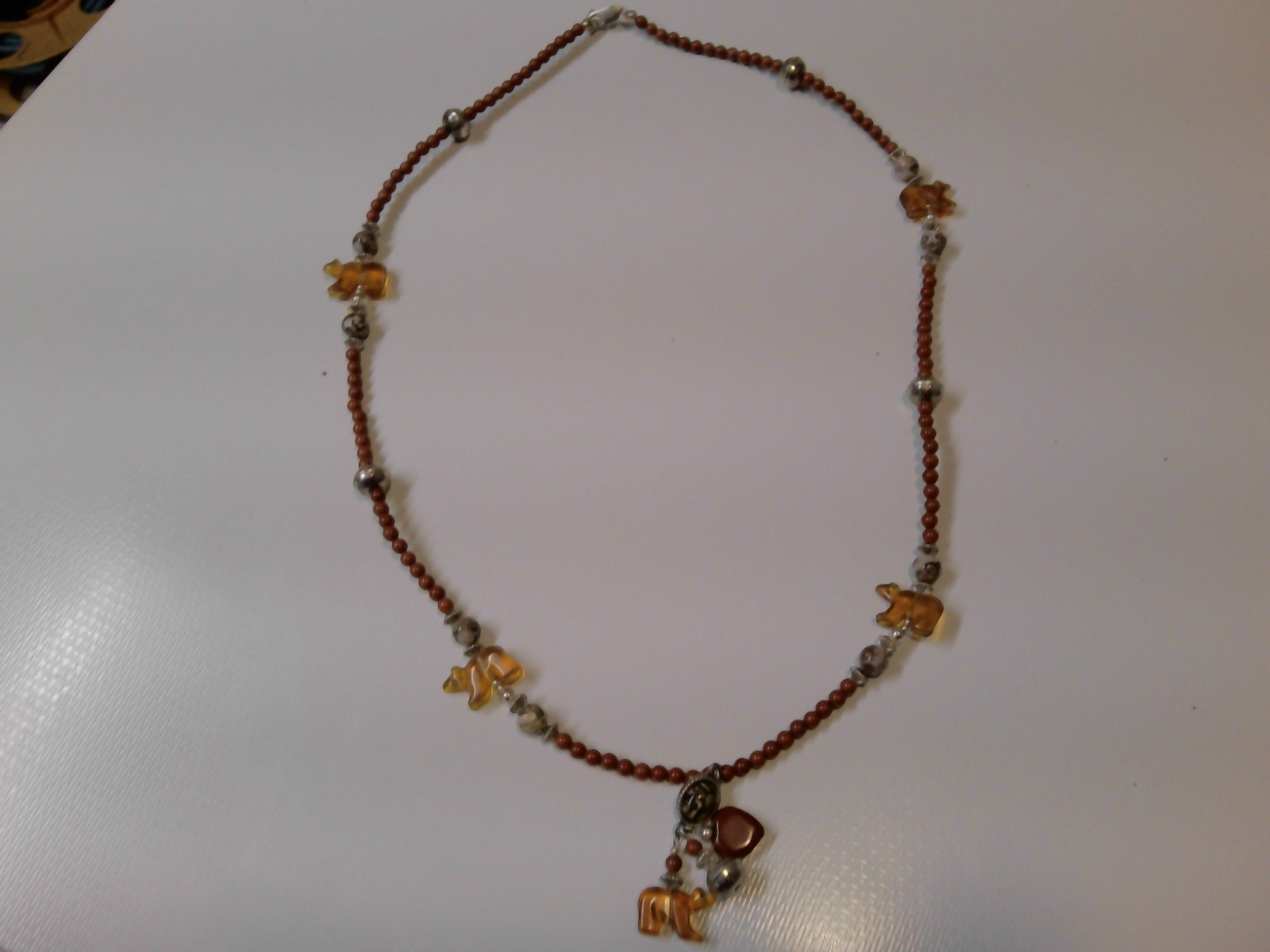 Vintage Bear Necklace 925 Silver – 26″ total length