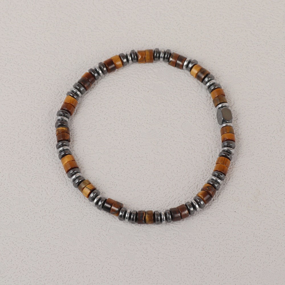 Tiger Eye Hematite Beads Healing Protection Strength Luck Men’S Bracelet