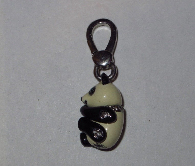 Juicy Couture Signed Panda Charm Pendant and 17in Necklace Chain