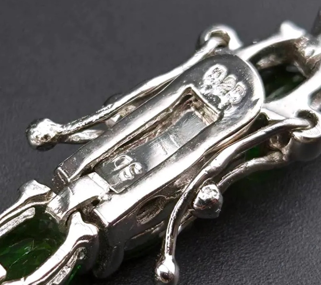 14.5ctw Chrome Diopside Sterling Silver 925 Tennis Bracelet