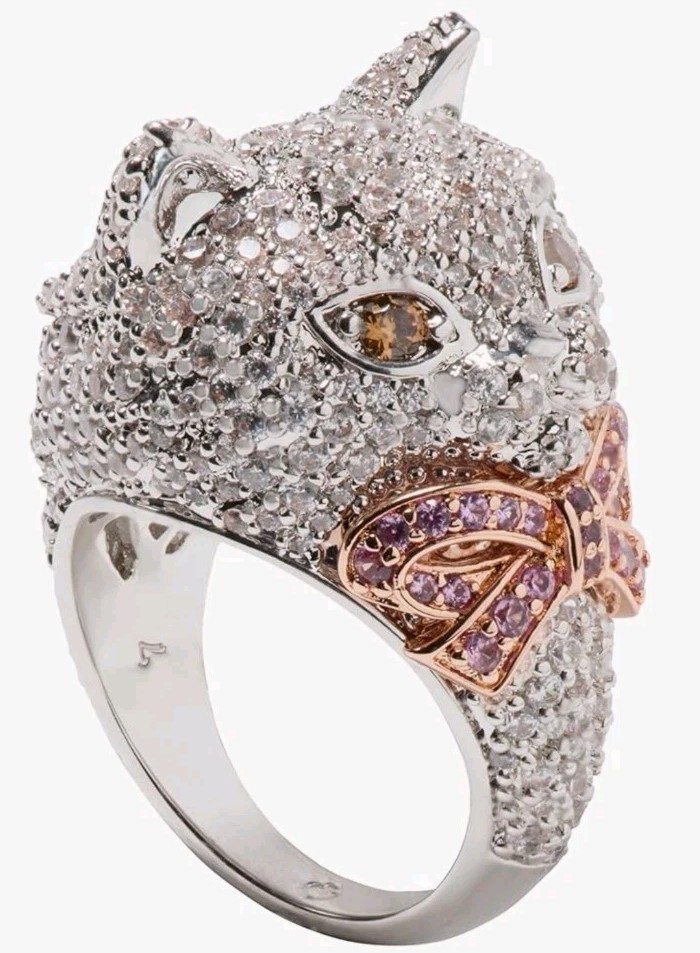 Kate Spade Beautiful Pawlina Cat Cocktail Ring Size 5 KJ236 New In Box $120+!