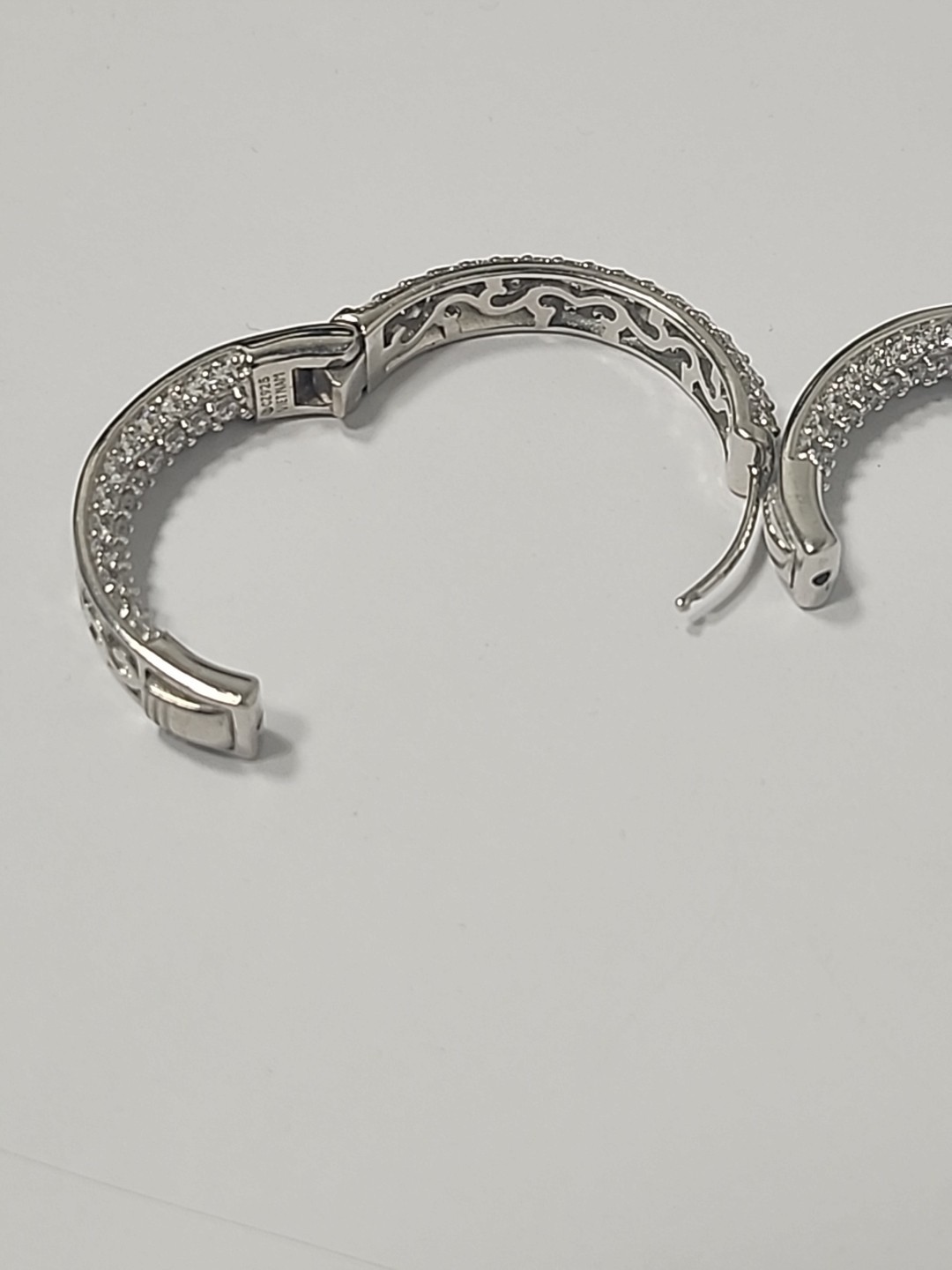 VIETNAM STERLING SILVER HOOP EARRINGS WITH CZ’S