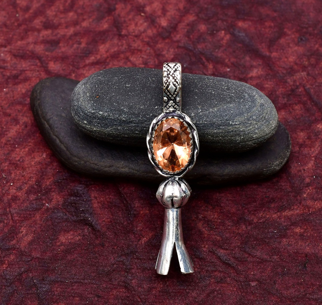 Morganite Gemstone 925 Sterling Silver Pendant Approx -2.12″