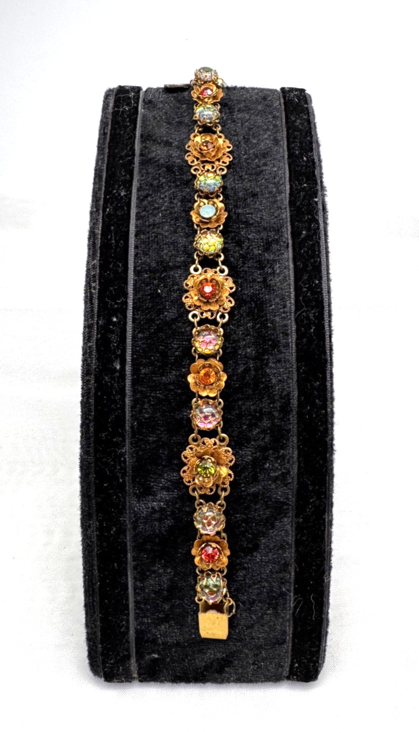 Michal Negrin Colorful Metal Bracelet With Crystal Stones Unique #938#