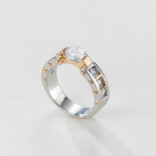 Newest Shine Round Cut White Topaz Ring Silver Gold Plated Rings Sz 6~10