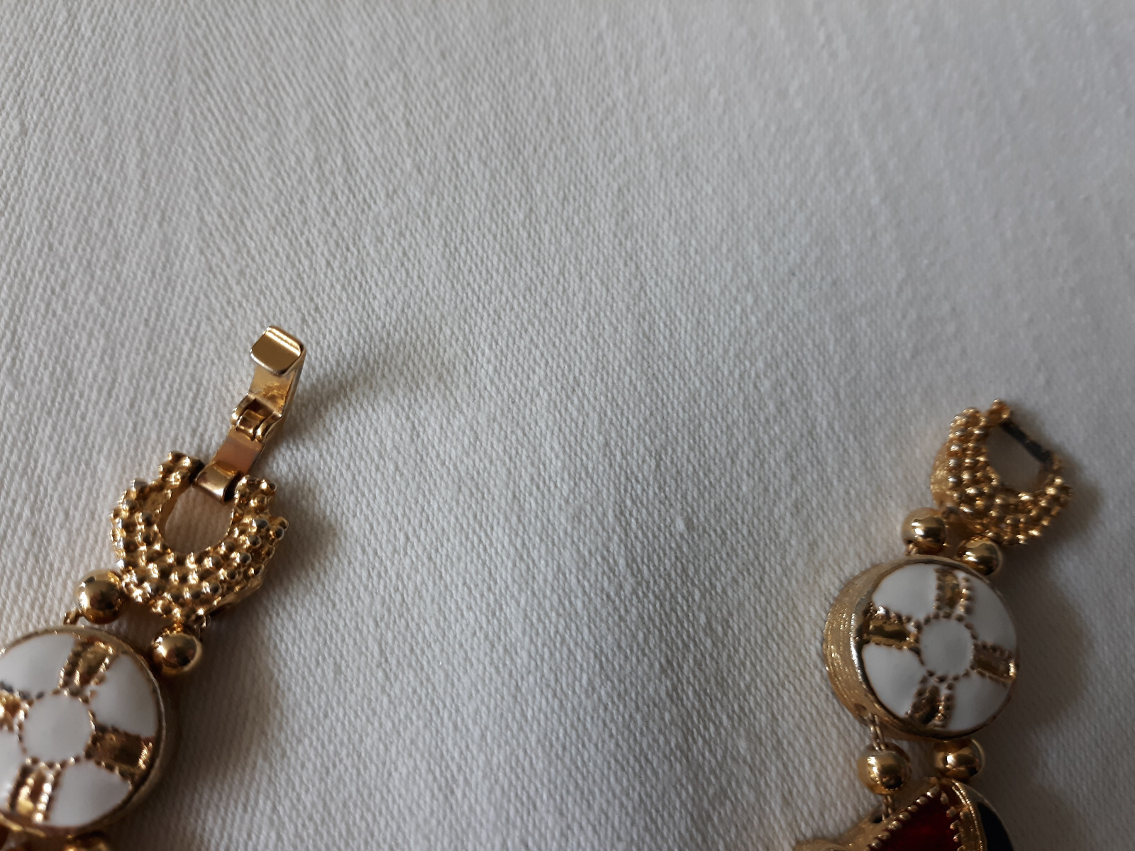 Sailor Bracelet in Goldtone with Red, White and Blue Accents, 7 1/4″