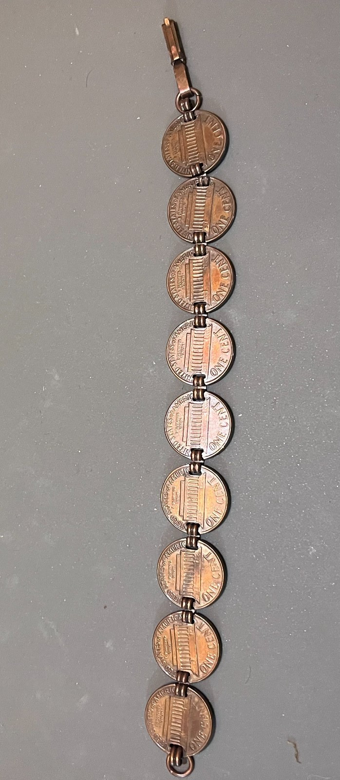 Vintage Lincoln Penny Bracelet 1960 & 1961-D Coin Jewelry Copper Cent Bracelet