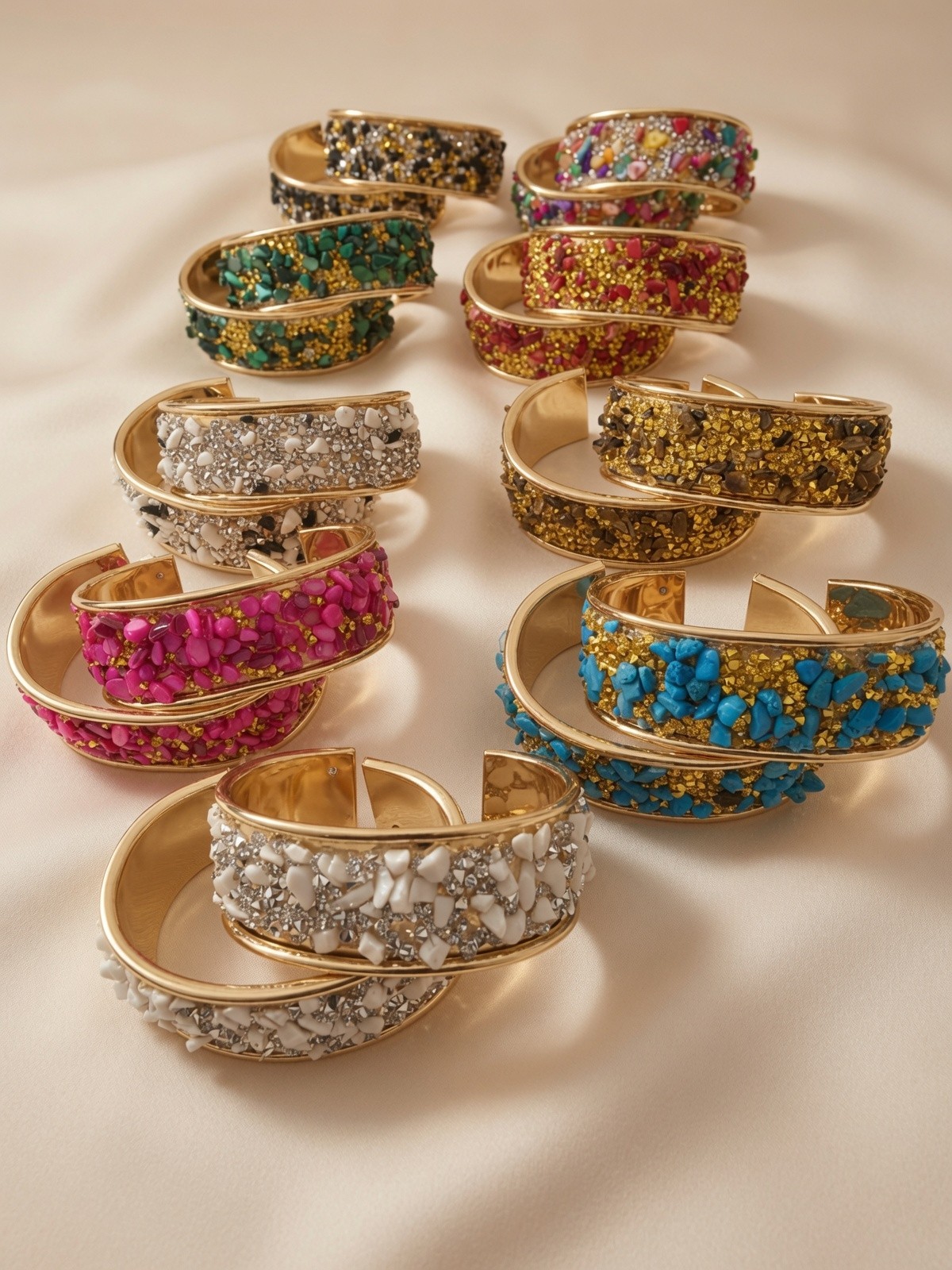 fashion bangle bracelets 9 pair sold together