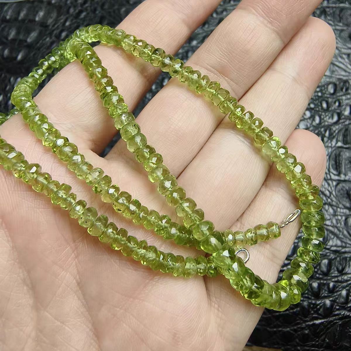 Natural Green Peridot Crystal Clear Abacus Beads Healing necklace 7mm AAAAA