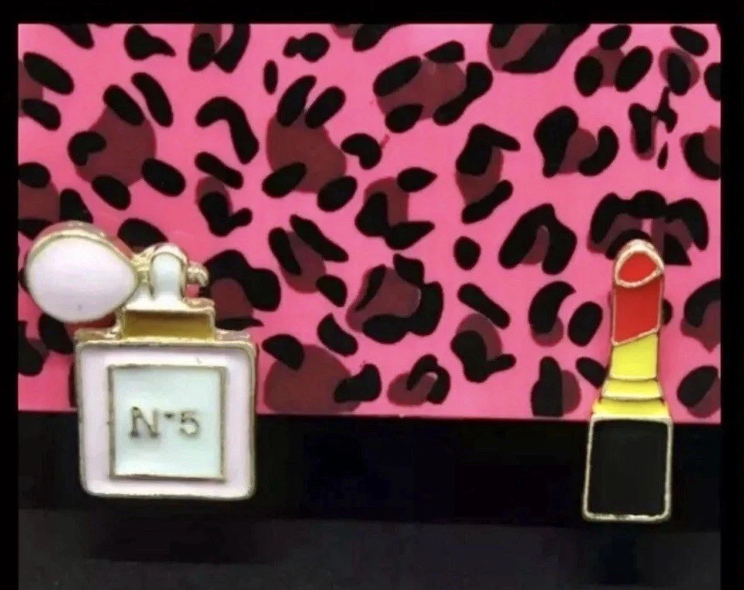 Betsey Johnson Red Lipstick, Perfume Earrings NWT