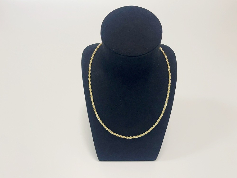 10K Yellow Gold SOLID Rope Chain Necklace Diamond Cut Real Gold 3mm 22inch
