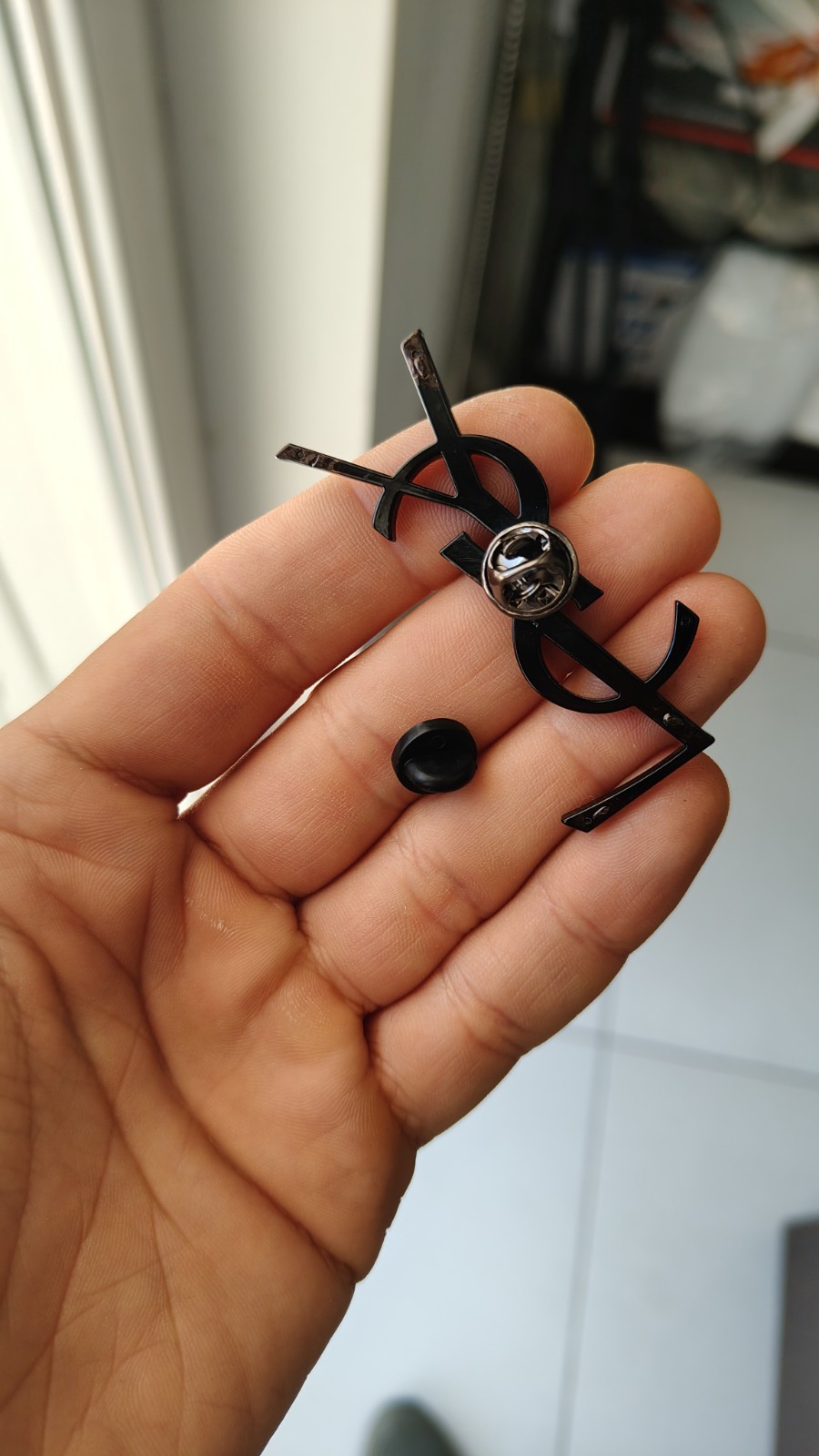 YSL BLACK Yves Saint Laurent Original Vintage Brooch Brooch Brooch Brooch