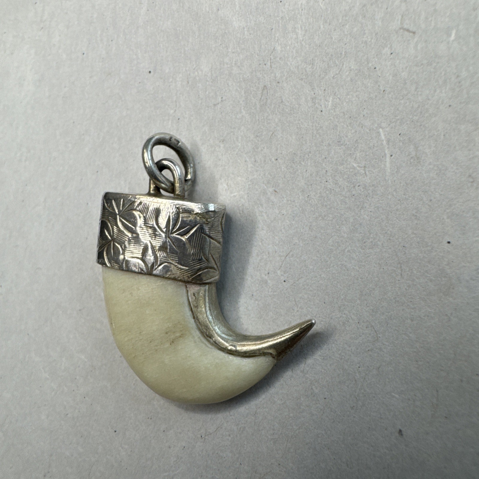 Signed “Gypsy Silver” Charm claw Pendant Engraved Back
