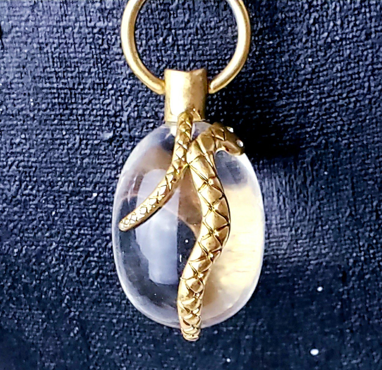 Serpent Snake Glass Orb Necklace Statement Runway Fashion Necklace Quality