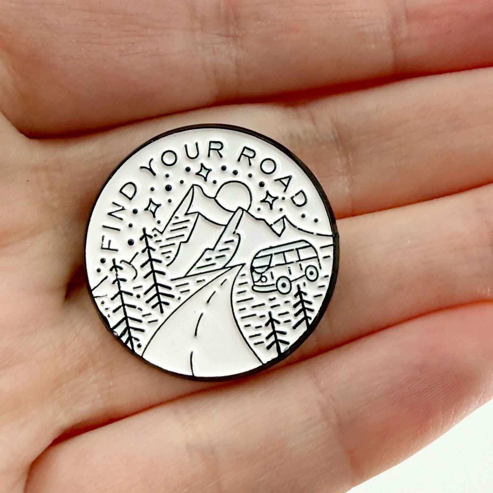 Find Your Road Enamel Pin, Traveling, Hiking, Camping