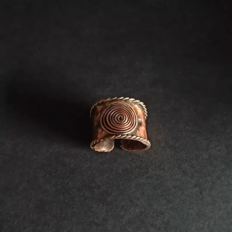 Solid Pure Copper Minimalist Healing Ring, Handmade, Unisex, Wide Openable Band