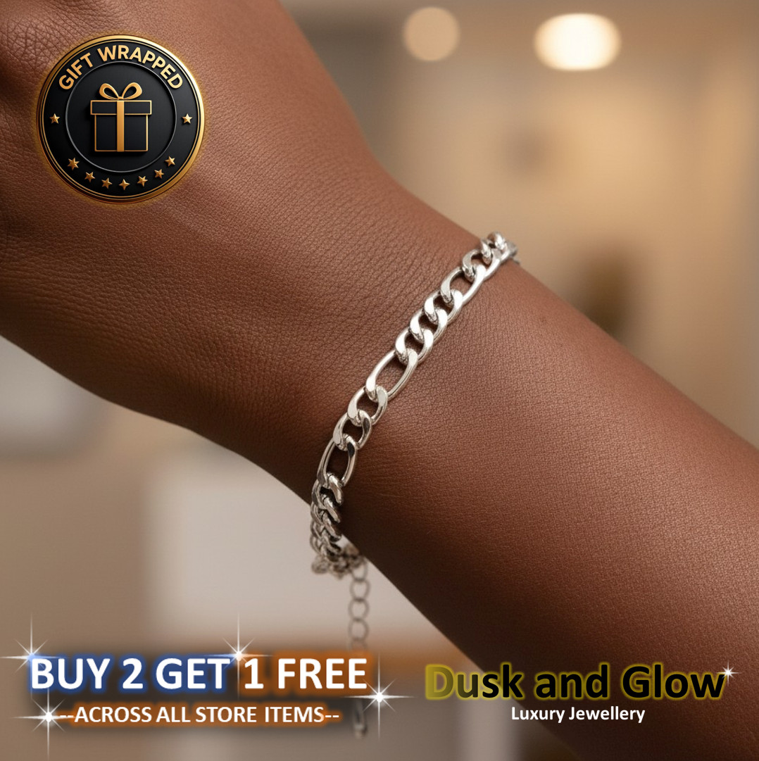 Silver Cuban Link Bracelet Fashion Women Ladies Girls Jewellery Gift NEW UK