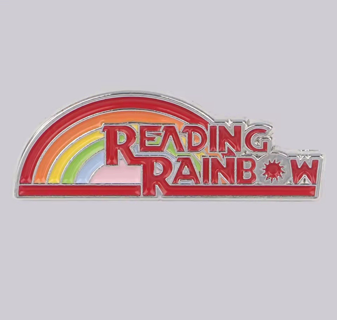 Reading Rainbow Pin Single Metal Reading Rainbow Rubber Pin Backer Nostalgia
