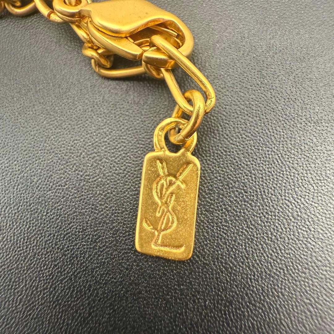 Yves Saint Laurent YSL Necklace Cassandra Medallion Gold Vintage Japan Mint 80