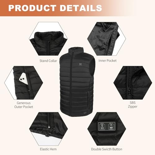 MRAWARM Heated Vest, Lightweight Electric Heated Vest for Men X-Large Black-us