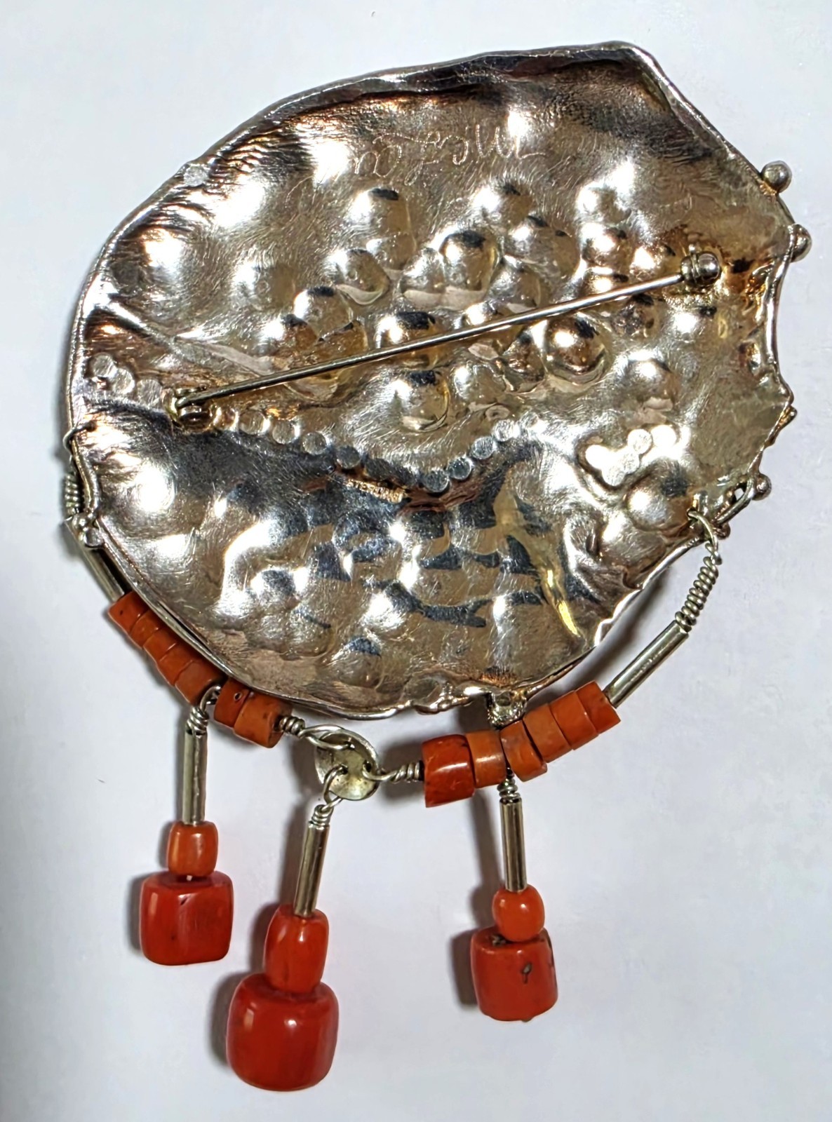 Catherine McLain OOAK Sterling Silver Modernist Brutalist Dangler Brooch