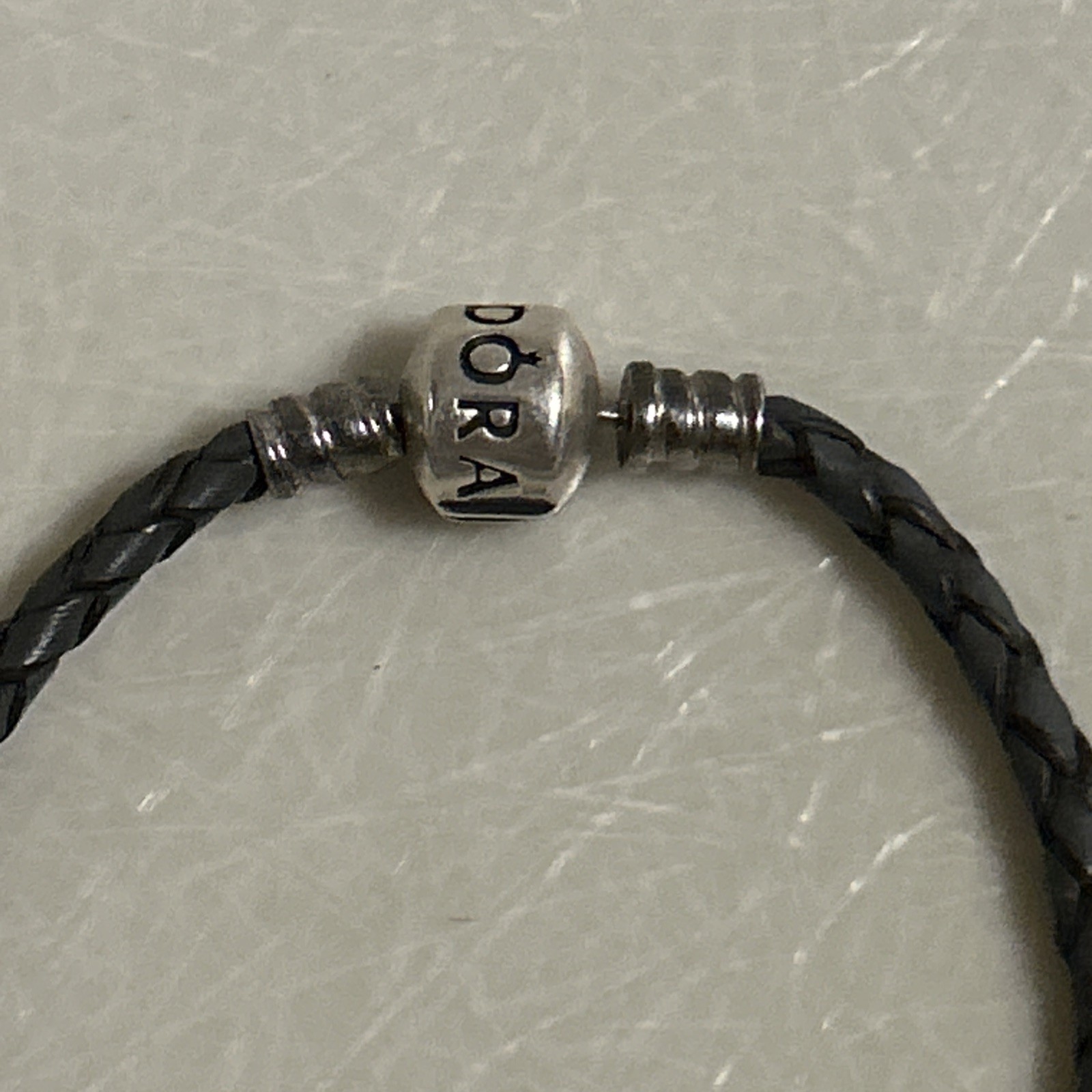 Two Pandora Bracelets 7 Inch Silver and 7 Inch Rope Used