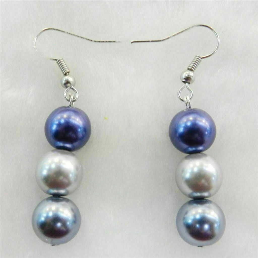 Fashion 8-12mm Multicolor South Sea Shell Pearl Round Necklace Bracelet Earrings