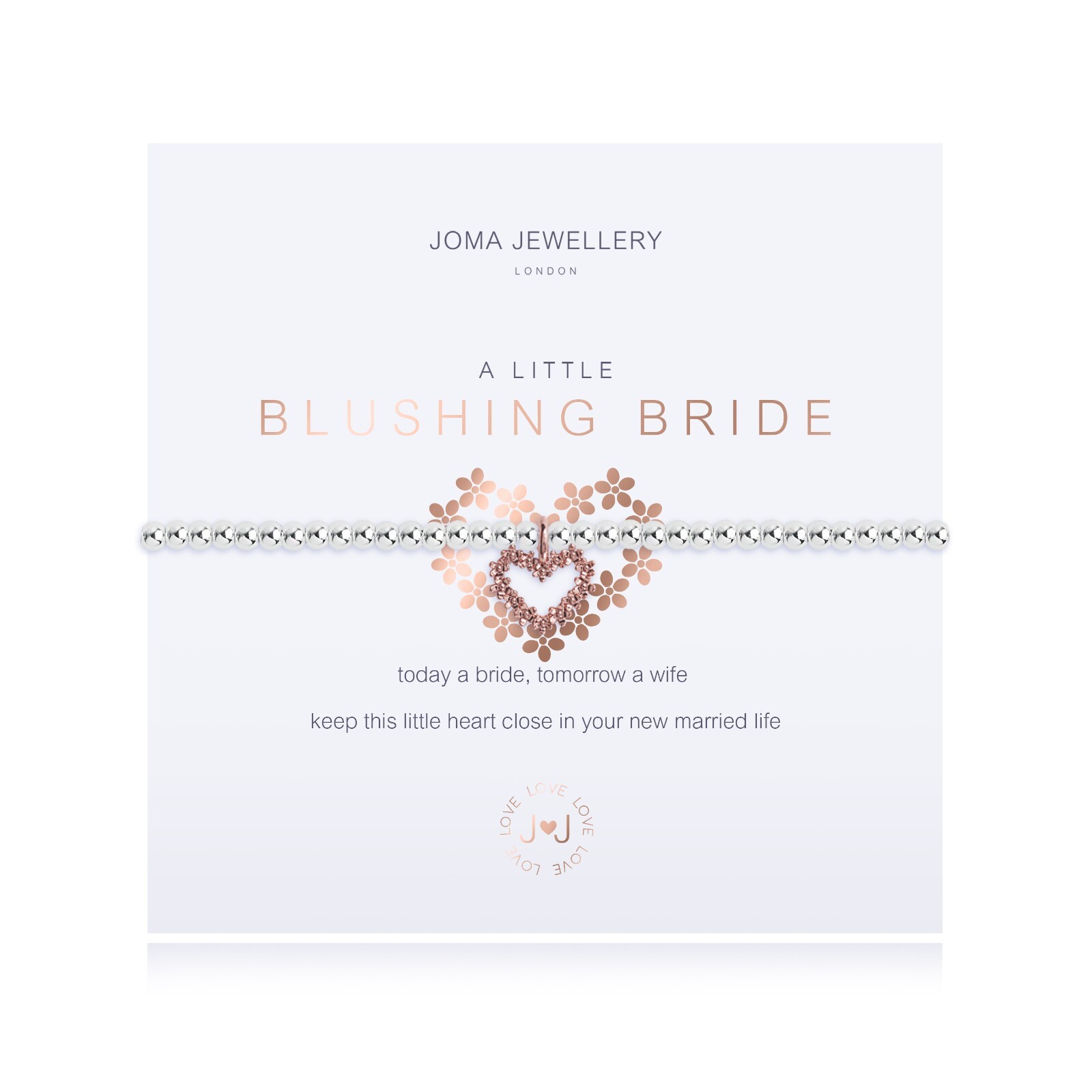 Joma Silver Plated Beaded Bracelet A Little BLUSHING BRIDE + Gift Bag 3211